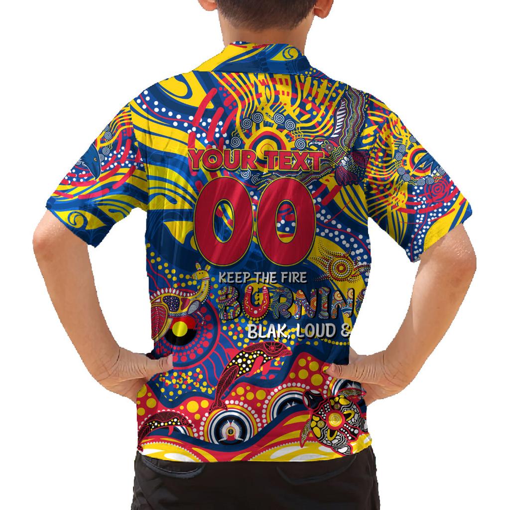Custom NAIDOC Week 2024 Crows Family Matching Off Shoulder Short Dress and Hawaiian Shirt Aboriginal Animals Keep The Fire Burning