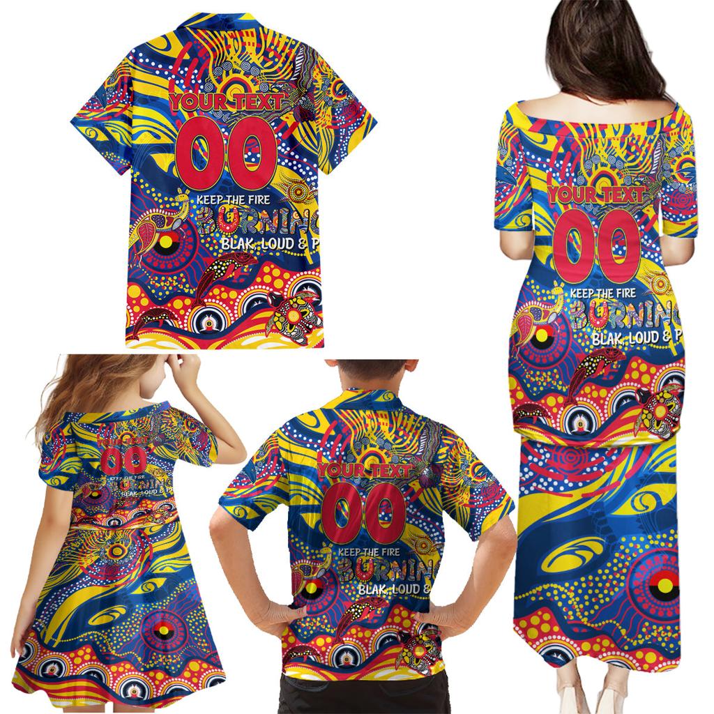 Custom NAIDOC Week 2024 Crows Family Matching Puletasi and Hawaiian Shirt Aboriginal Animals Keep The Fire Burning