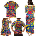 Custom NAIDOC Week 2024 Crows Family Matching Puletasi and Hawaiian Shirt Aboriginal Animals Keep The Fire Burning
