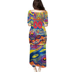 Custom NAIDOC Week 2024 Crows Family Matching Puletasi and Hawaiian Shirt Aboriginal Animals Keep The Fire Burning