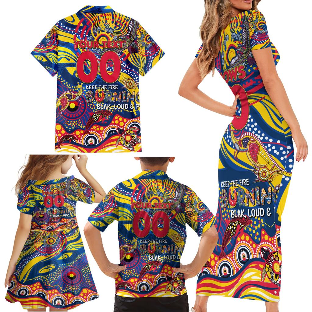 Custom NAIDOC Week 2024 Crows Family Matching Short Sleeve Bodycon Dress and Hawaiian Shirt Aboriginal Animals Keep The Fire Burning