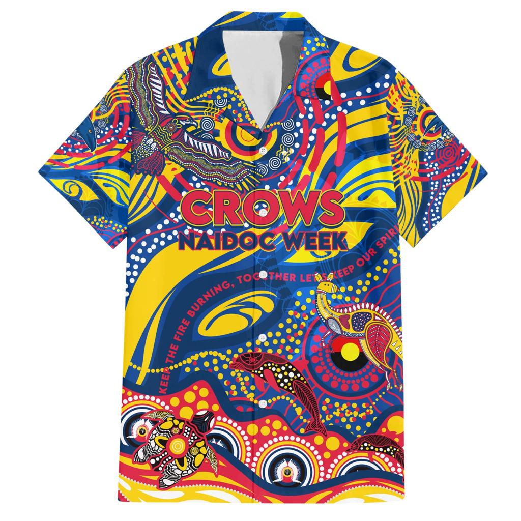 Custom NAIDOC Week 2024 Crows Family Matching Short Sleeve Bodycon Dress and Hawaiian Shirt Aboriginal Animals Keep The Fire Burning