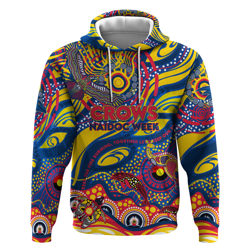Custom NAIDOC Week 2024 Crows Hoodie Aboriginal Animals Keep The Fire Burning
