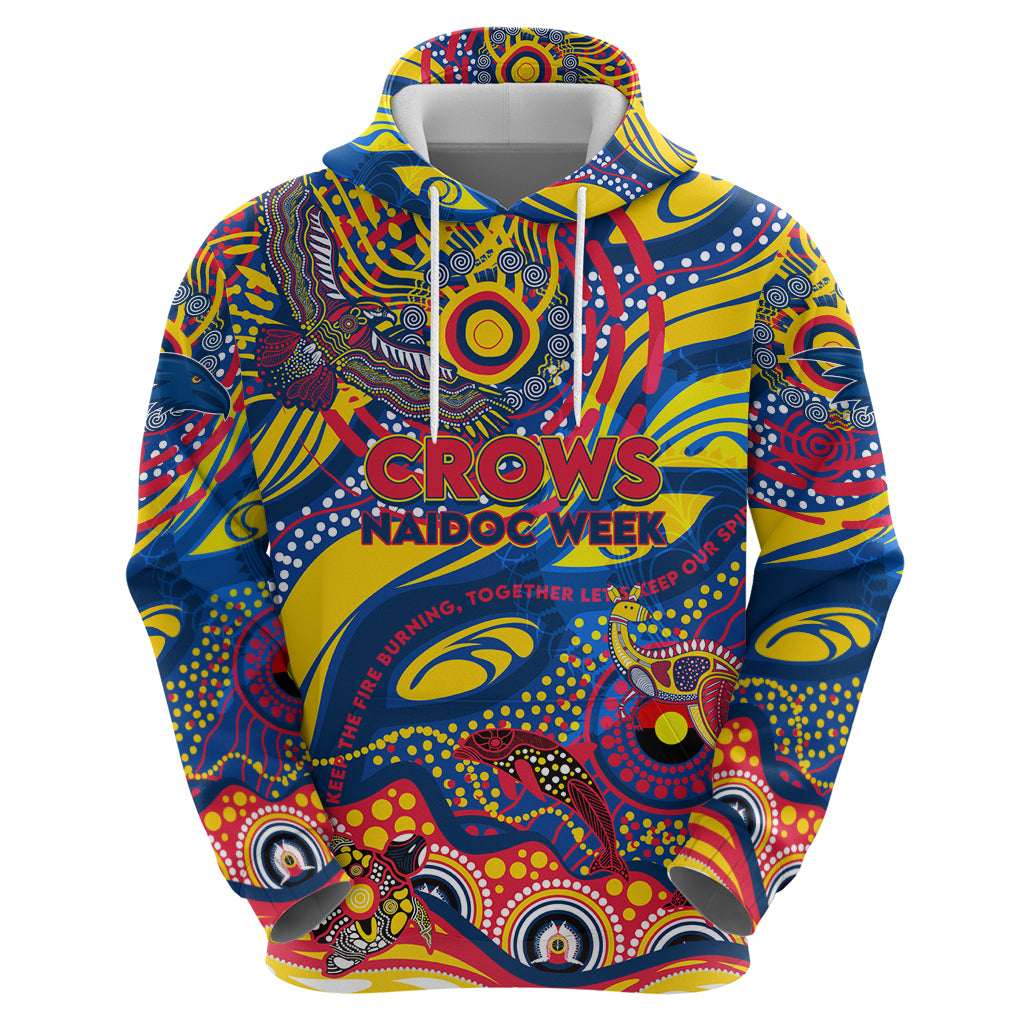 Custom NAIDOC Week 2024 Crows Hoodie Aboriginal Animals Keep The Fire Burning