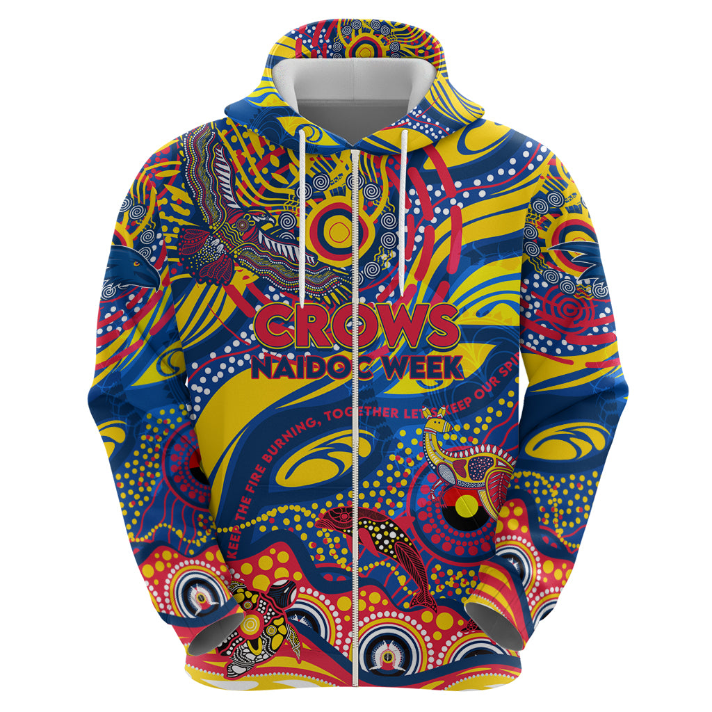 Custom NAIDOC Week 2024 Crows Hoodie Aboriginal Animals Keep The Fire Burning
