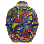 Custom NAIDOC Week 2024 Crows Hoodie Aboriginal Animals Keep The Fire Burning