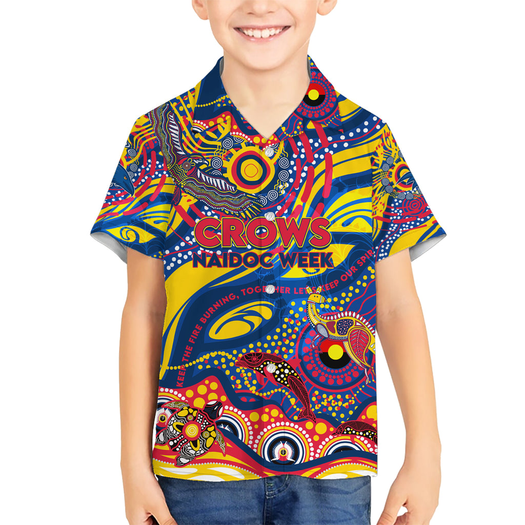 Custom NAIDOC Week 2024 Crows Kid Hawaiian Shirt Aboriginal Animals Keep The Fire Burning