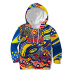 Custom NAIDOC Week 2024 Crows Kid Hoodie Aboriginal Animals Keep The Fire Burning