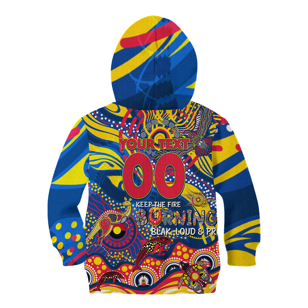 Custom NAIDOC Week 2024 Crows Kid Hoodie Aboriginal Animals Keep The Fire Burning