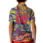 Custom NAIDOC Week 2024 Crows Kid Polo Shirt Aboriginal Animals Keep The Fire Burning