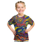 Custom NAIDOC Week 2024 Crows Kid T Shirt Aboriginal Animals Keep The Fire Burning