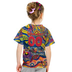 Custom NAIDOC Week 2024 Crows Kid T Shirt Aboriginal Animals Keep The Fire Burning