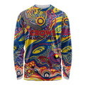 Custom NAIDOC Week 2024 Crows Long Sleeve Shirt Aboriginal Animals Keep The Fire Burning