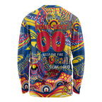 Custom NAIDOC Week 2024 Crows Long Sleeve Shirt Aboriginal Animals Keep The Fire Burning