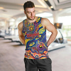 Custom NAIDOC Week 2024 Crows Men Tank Top Aboriginal Animals Keep The Fire Burning
