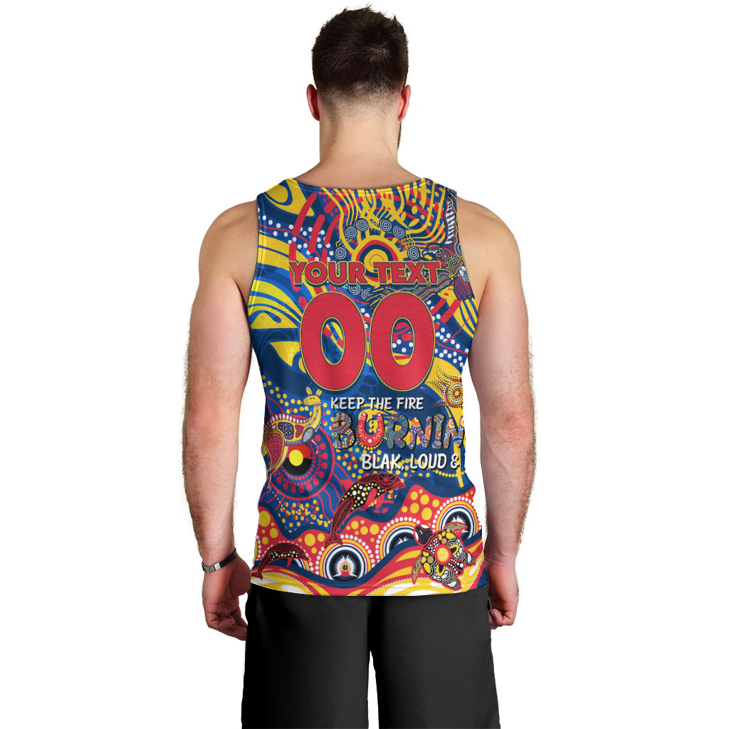 Custom NAIDOC Week 2024 Crows Men Tank Top Aboriginal Animals Keep The Fire Burning