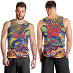 Custom NAIDOC Week 2024 Crows Men Tank Top Aboriginal Animals Keep The Fire Burning