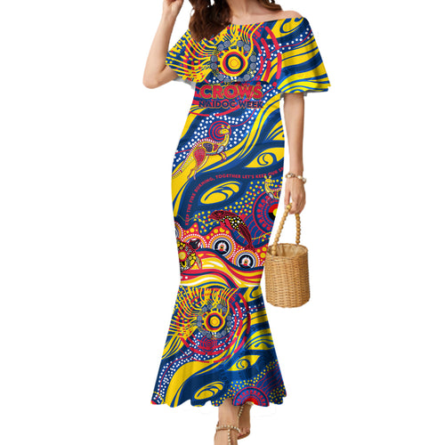 Custom NAIDOC Week 2024 Crows Mermaid Dress Aboriginal Animals Keep The Fire Burning