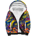 Custom NAIDOC Week 2024 Crows Sherpa Hoodie Aboriginal Animals Keep The Fire Burning