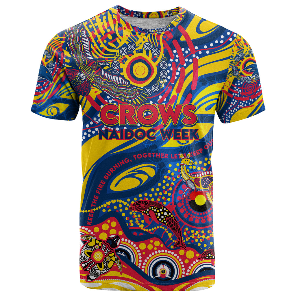Custom NAIDOC Week 2024 Crows T Shirt Aboriginal Animals Keep The Fire Burning