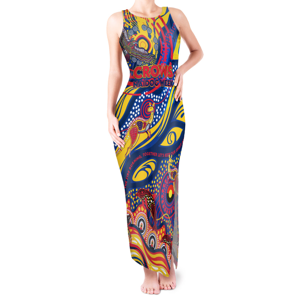 Custom NAIDOC Week 2024 Crows Tank Maxi Dress Aboriginal Animals Keep The Fire Burning