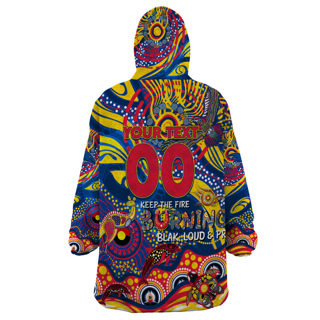 Custom NAIDOC Week 2024 Crows Wearable Blanket Hoodie Aboriginal Animals Keep The Fire Burning