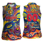 Custom NAIDOC Week 2024 Crows Women Sleeveless Polo Shirt Aboriginal Animals Keep The Fire Burning