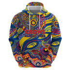 Custom NAIDOC Week 2024 Crows Zip Hoodie Aboriginal Animals Keep The Fire Burning