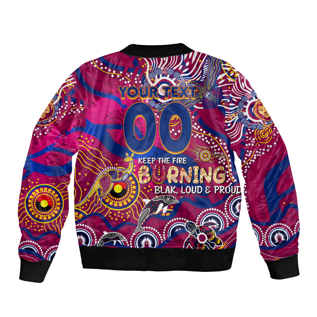 Custom NAIDOC Week 2024 Lions Bomber Jacket Aboriginal Animals Keep The Fire Burning