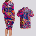 Custom NAIDOC Week 2024 Lions Couples Matching Long Sleeve Bodycon Dress and Hawaiian Shirt Aboriginal Animals Keep The Fire Burning
