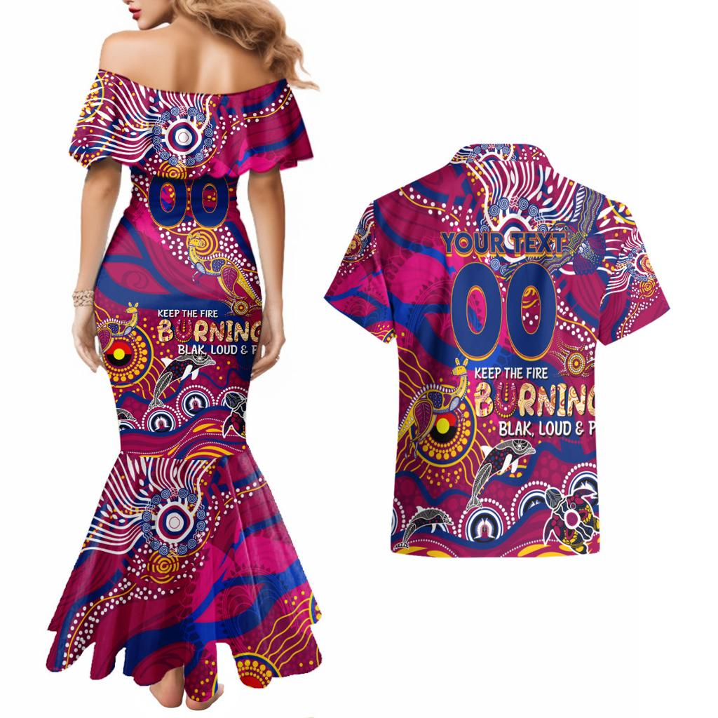 Custom NAIDOC Week 2024 Lions Couples Matching Mermaid Dress and Hawaiian Shirt Aboriginal Animals Keep The Fire Burning