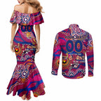Custom NAIDOC Week 2024 Lions Couples Matching Mermaid Dress and Long Sleeve Button Shirt Aboriginal Animals Keep The Fire Burning