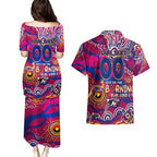 Custom NAIDOC Week 2024 Lions Couples Matching Puletasi and Hawaiian Shirt Aboriginal Animals Keep The Fire Burning