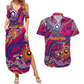 Custom NAIDOC Week 2024 Lions Couples Matching Summer Maxi Dress and Hawaiian Shirt Aboriginal Animals Keep The Fire Burning