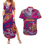 Custom NAIDOC Week 2024 Lions Couples Matching Summer Maxi Dress and Hawaiian Shirt Aboriginal Animals Keep The Fire Burning