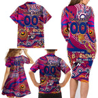 Custom NAIDOC Week 2024 Lions Family Matching Long Sleeve Bodycon Dress and Hawaiian Shirt Aboriginal Animals Keep The Fire Burning