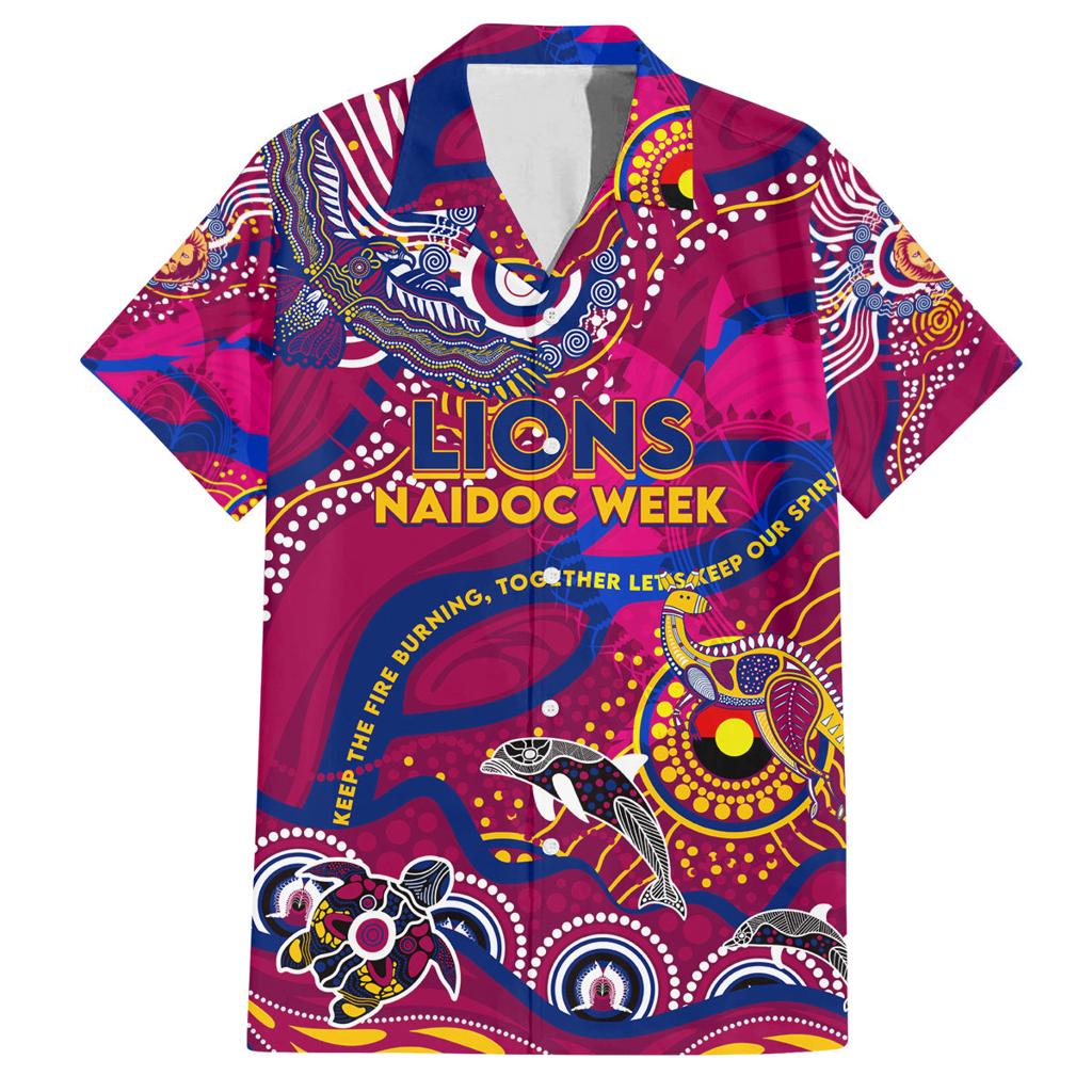 Custom NAIDOC Week 2024 Lions Family Matching Long Sleeve Bodycon Dress and Hawaiian Shirt Aboriginal Animals Keep The Fire Burning