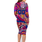 Custom NAIDOC Week 2024 Lions Family Matching Long Sleeve Bodycon Dress and Hawaiian Shirt Aboriginal Animals Keep The Fire Burning