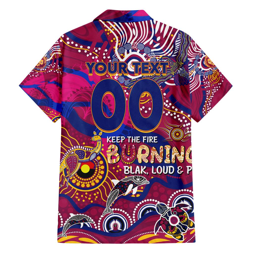 Custom NAIDOC Week 2024 Lions Family Matching Off The Shoulder Long Sleeve Dress and Hawaiian Shirt Aboriginal Animals Keep The Fire Burning