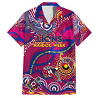 Custom NAIDOC Week 2024 Lions Family Matching Off Shoulder Maxi Dress and Hawaiian Shirt Aboriginal Animals Keep The Fire Burning