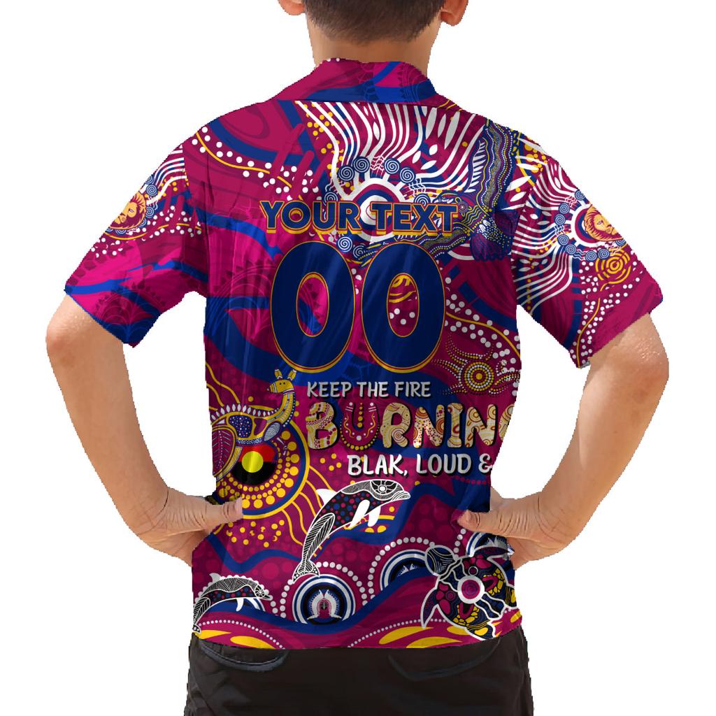 Custom NAIDOC Week 2024 Lions Family Matching Off Shoulder Short Dress and Hawaiian Shirt Aboriginal Animals Keep The Fire Burning