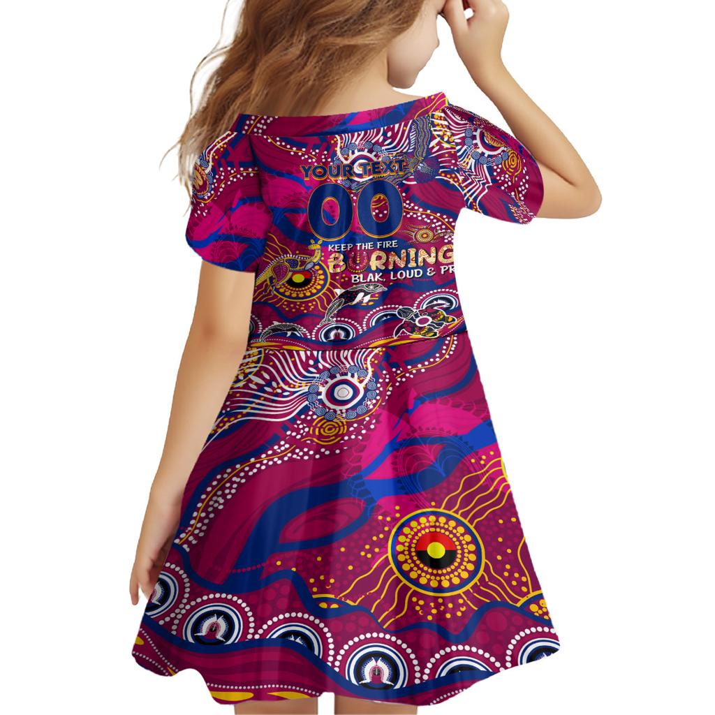 Custom NAIDOC Week 2024 Lions Family Matching Off Shoulder Short Dress and Hawaiian Shirt Aboriginal Animals Keep The Fire Burning