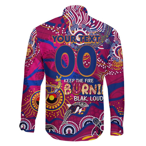 Custom NAIDOC Week 2024 Lions Family Matching Off Shoulder Short Dress and Hawaiian Shirt Aboriginal Animals Keep The Fire Burning