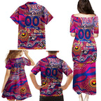 Custom NAIDOC Week 2024 Lions Family Matching Puletasi and Hawaiian Shirt Aboriginal Animals Keep The Fire Burning