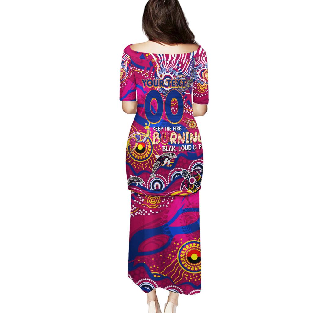 Custom NAIDOC Week 2024 Lions Family Matching Puletasi and Hawaiian Shirt Aboriginal Animals Keep The Fire Burning