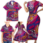 Custom NAIDOC Week 2024 Lions Family Matching Short Sleeve Bodycon Dress and Hawaiian Shirt Aboriginal Animals Keep The Fire Burning