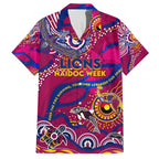 Custom NAIDOC Week 2024 Lions Family Matching Short Sleeve Bodycon Dress and Hawaiian Shirt Aboriginal Animals Keep The Fire Burning