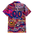 Custom NAIDOC Week 2024 Lions Family Matching Short Sleeve Bodycon Dress and Hawaiian Shirt Aboriginal Animals Keep The Fire Burning