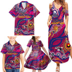 Custom NAIDOC Week 2024 Lions Family Matching Summer Maxi Dress and Hawaiian Shirt Aboriginal Animals Keep The Fire Burning