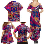 Custom NAIDOC Week 2024 Lions Family Matching Summer Maxi Dress and Hawaiian Shirt Aboriginal Animals Keep The Fire Burning